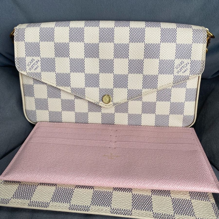 LouisVuitton 路易威登白棋盤格三合一 無附件-0