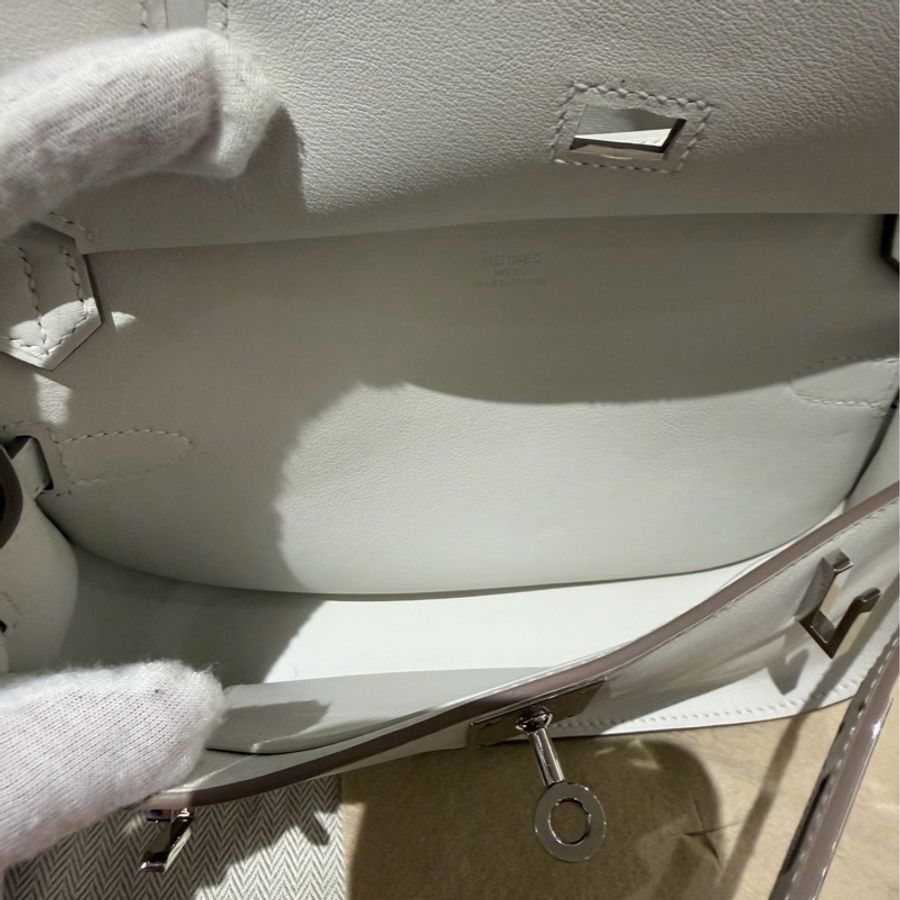 Hermes 愛馬仕 吉普賽 Jypsiere mini 淺灰色b刻 銀扣-14