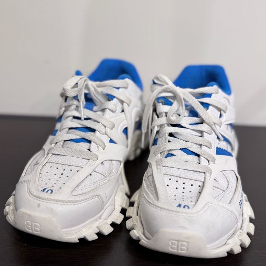 Balenciaga✨Track 3.0白藍色 Adidas聯名巴黎三葉草休閒鞋老爹鞋 #40-10