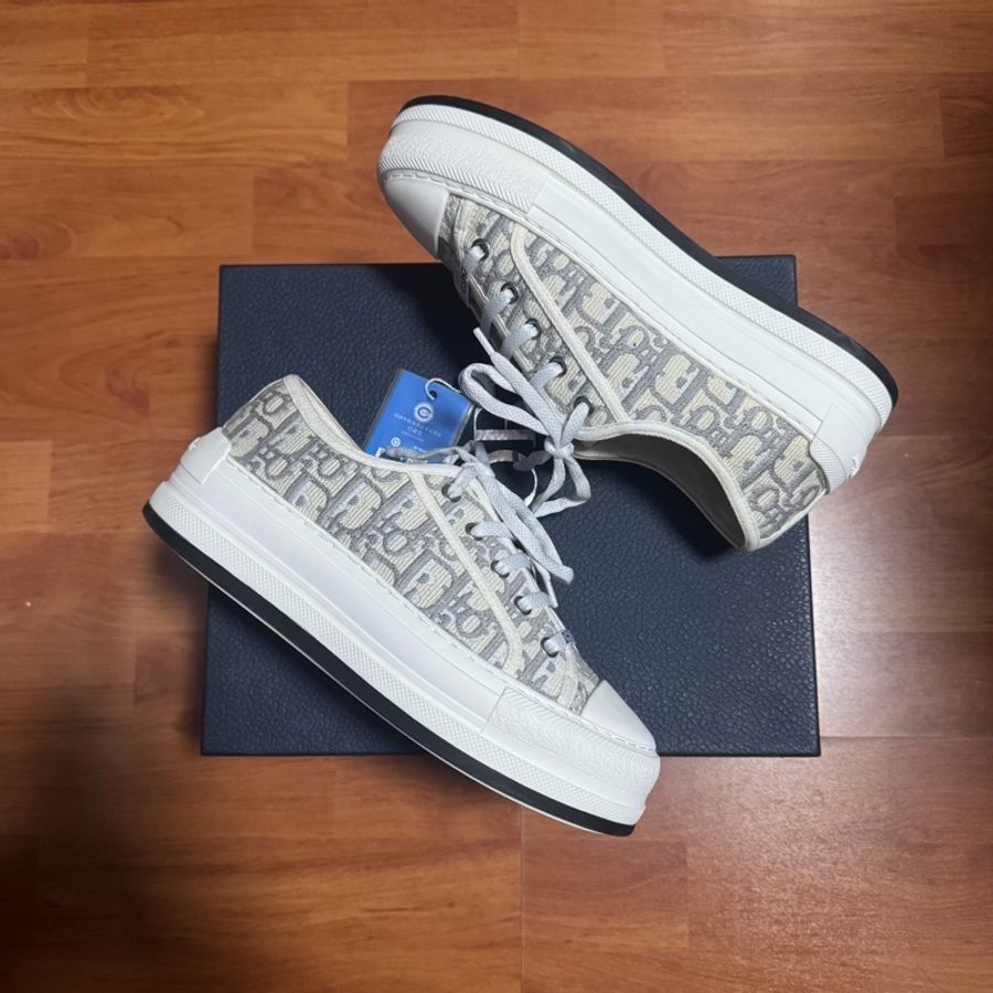 Dior厚底鞋迪奧Walk'n Oblique刺繡CD印花灰色37.5碼-8