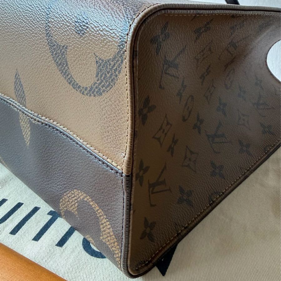 全場最低價 Louis Vuitton On the Go MM LV老花雙面托特中號芯片款-4