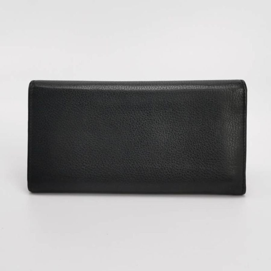 Gucci Soho牛皮純色壓紋雙G錢包-3