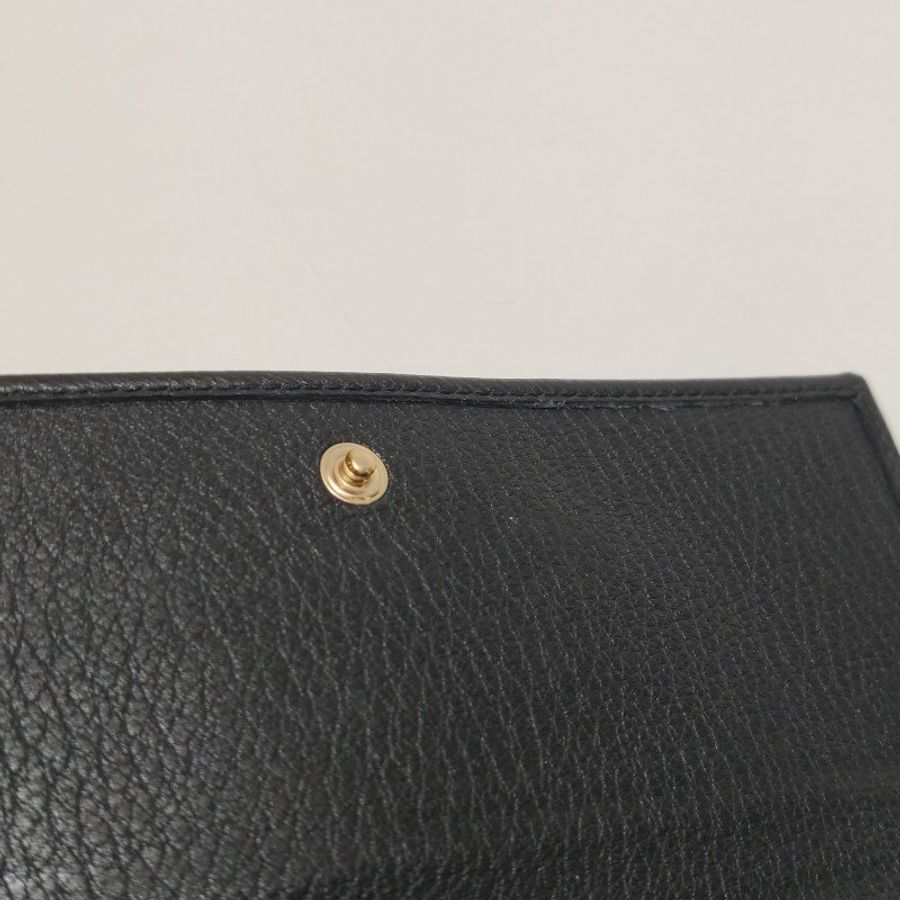 Gucci Soho牛皮純色壓紋雙G錢包-11