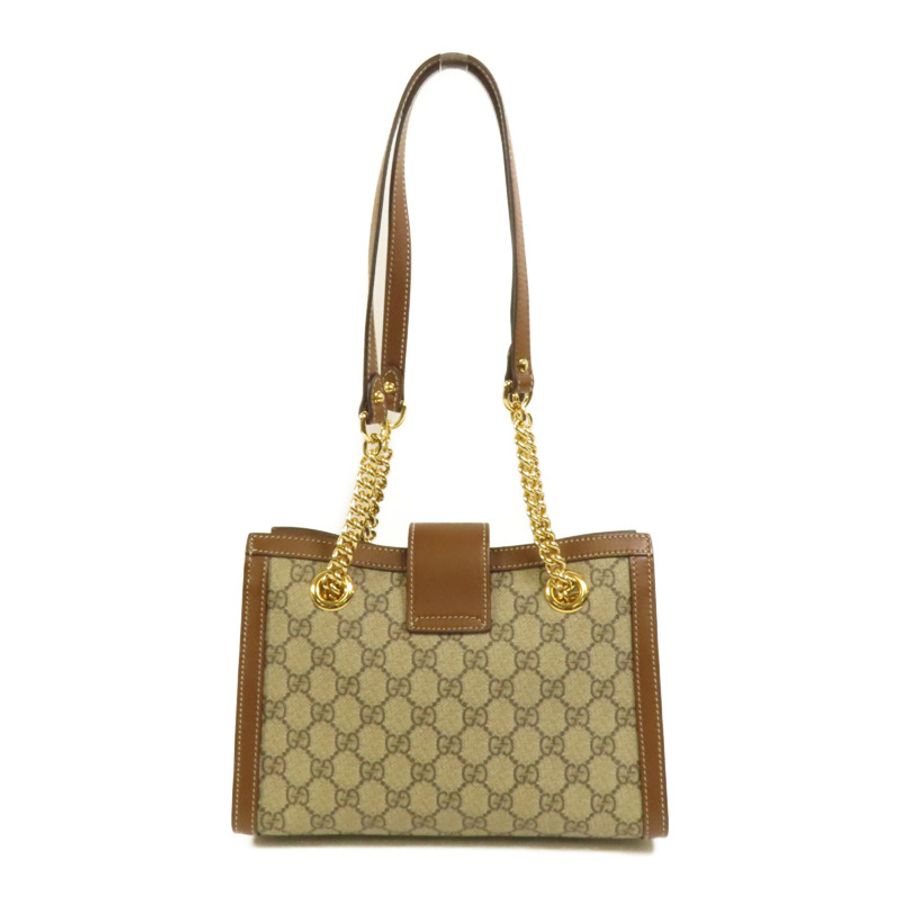 GUCCI 塗層帆布Padlock GG Small金扣鏈帶肩背袋-1