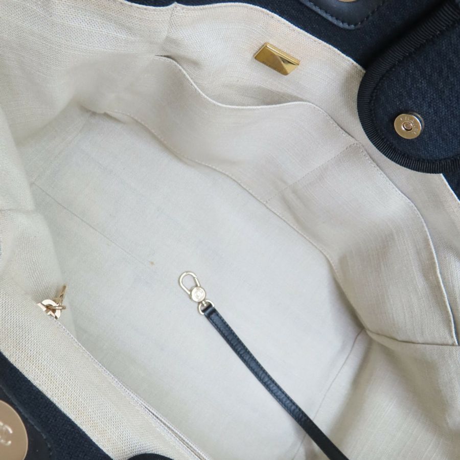 黑色 帆布 Deauville 沙灘包 手提包 AS3257【CHANEL 香奈兒】 AS3257-5