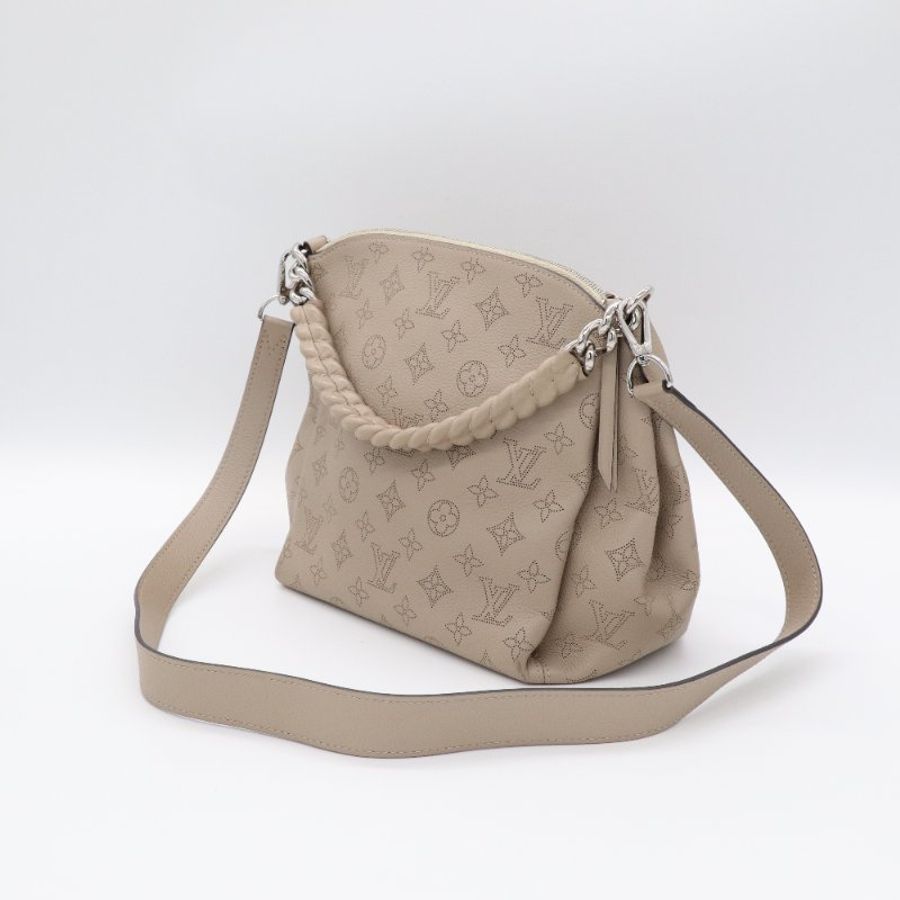 Louis Vuitton 路易威登 BABYLONE CHAIN BB MAHINA CALF SKIN 月亮女神 米灰色 牛皮 水桶包 手提包斜挎包-2