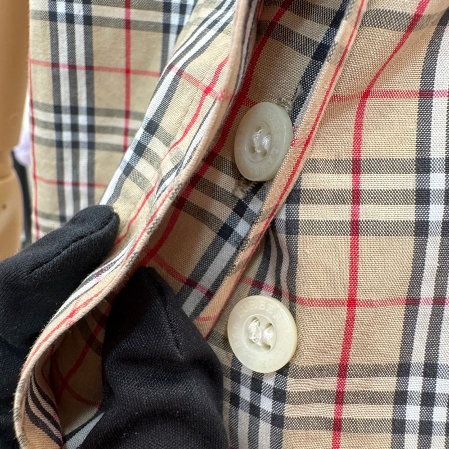 Burberry 七分袖格紋襯衫-9