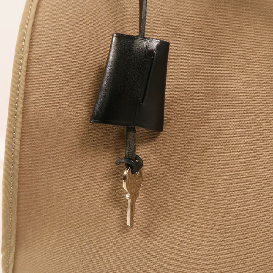 HERMES 帆布Herbag PM銀扣手挽肩背兩用袋Etoupe-10