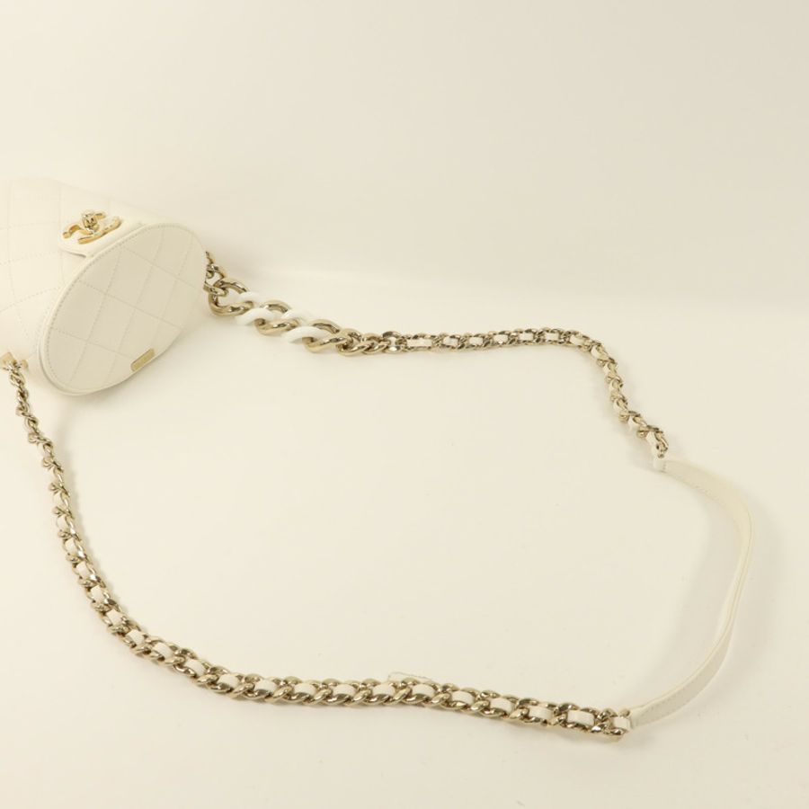 CHANEL 牛皮皮革Shoulder Bag金扣鏈帶肩背袋-4