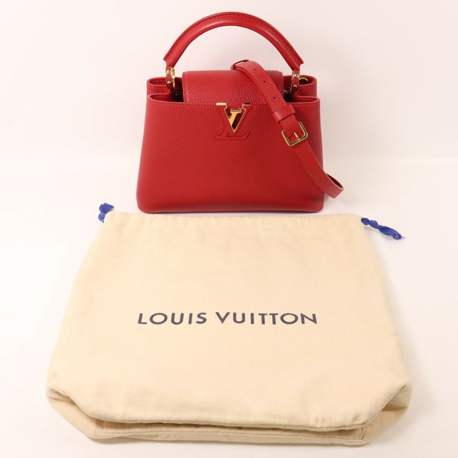 LOUIS VUITTON 牛皮皮革Capucines MM金扣手挽肩背兩用袋-8
