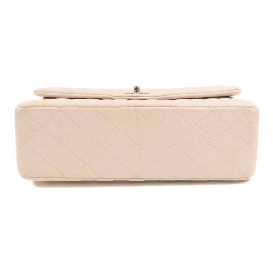 CHANEL 牛皮皮革Large Classic銀扣鏈帶肩背袋-3