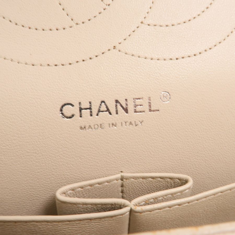 CHANEL 牛皮皮革Large Classic銀扣鏈帶肩背袋-5