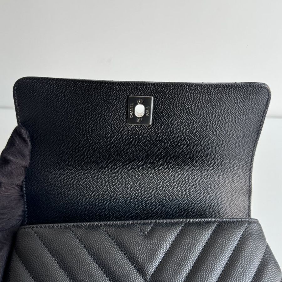 99新🆕 全配有購證🙌🏻 保卡款28開 Chanel Coco Handle 小號 黑銀🖤-10