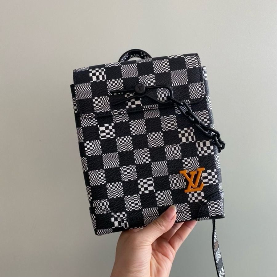 LV steamer nano 小挎包 限量款馬賽克 男女都可以背 20年編碼-0