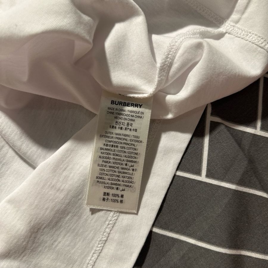 Burberry Stretch Check Sleeves Cotton T-Shirt-3