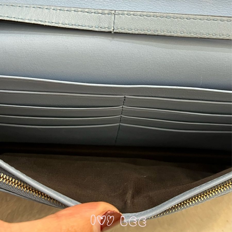 GUCCI 古馳 466507 經典Guccissima系列雙G壓紋LOGO牛皮肩背 水藍 斜背包 正品 二手精品-3