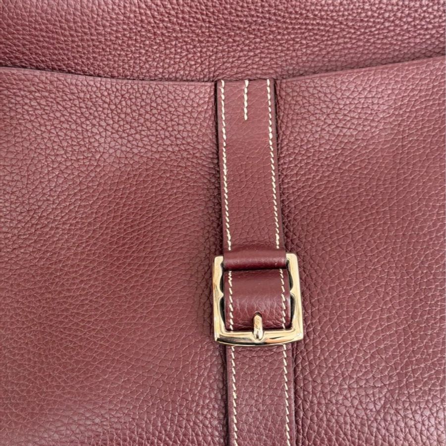🌈Hermes❤️Halzan 31❤️波爾多酒紅銀扣🌟98新🌈TC皮🌟halzan31🌟halzan🌟愛馬仕🌟-1