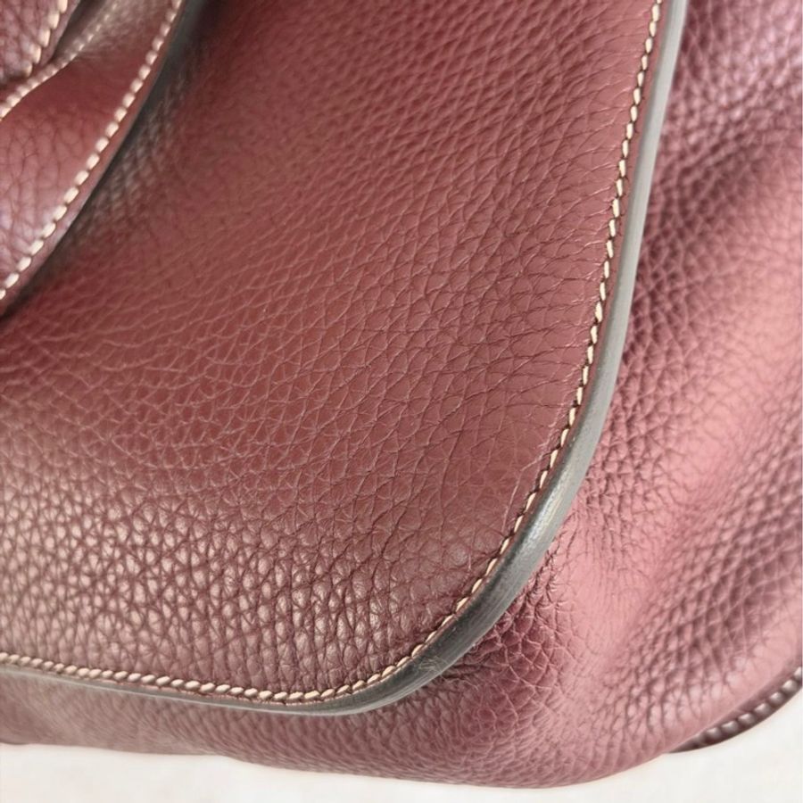 🌈Hermes❤️Halzan 31❤️波爾多酒紅銀扣🌟98新🌈TC皮🌟halzan31🌟halzan🌟愛馬仕🌟-6