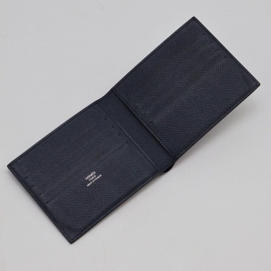 HERMES 絲巾雙折皮夾 - 黑 C-2