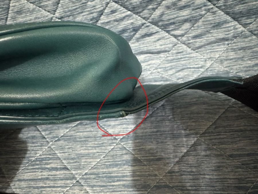 二手 BV BOTTEGA VENETA 綠色編織牛皮拉鍊腰包 胸口包 腰包 胸背包-6