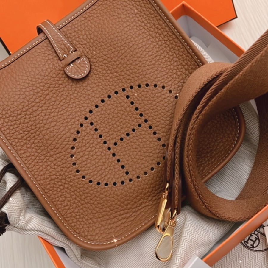 (賠售)Hermes 經典系列 mini evenly 金棕金扣色-2