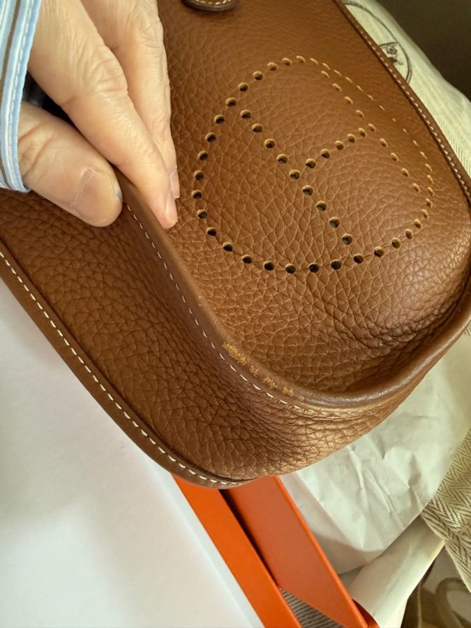 (賠售)Hermes 經典系列 mini evenly 金棕金扣色-6