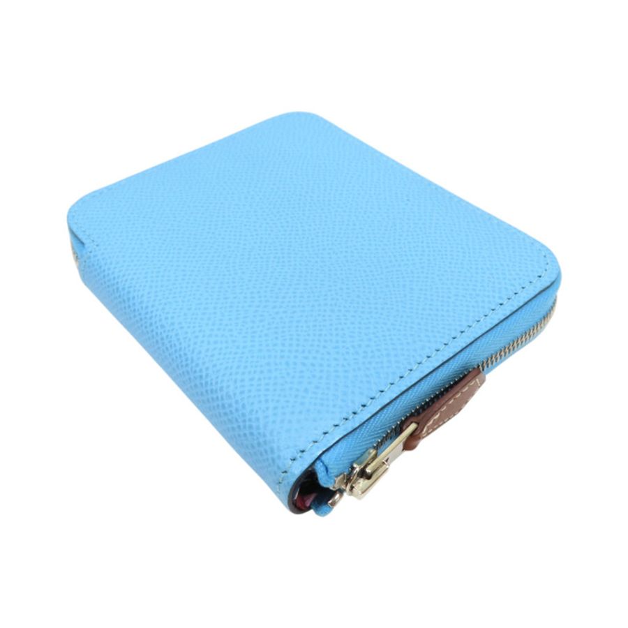 糖果藍 Epsom牛皮 Azap Silk'In Compact 短夾 U刻【HERMES 愛馬仕】-2