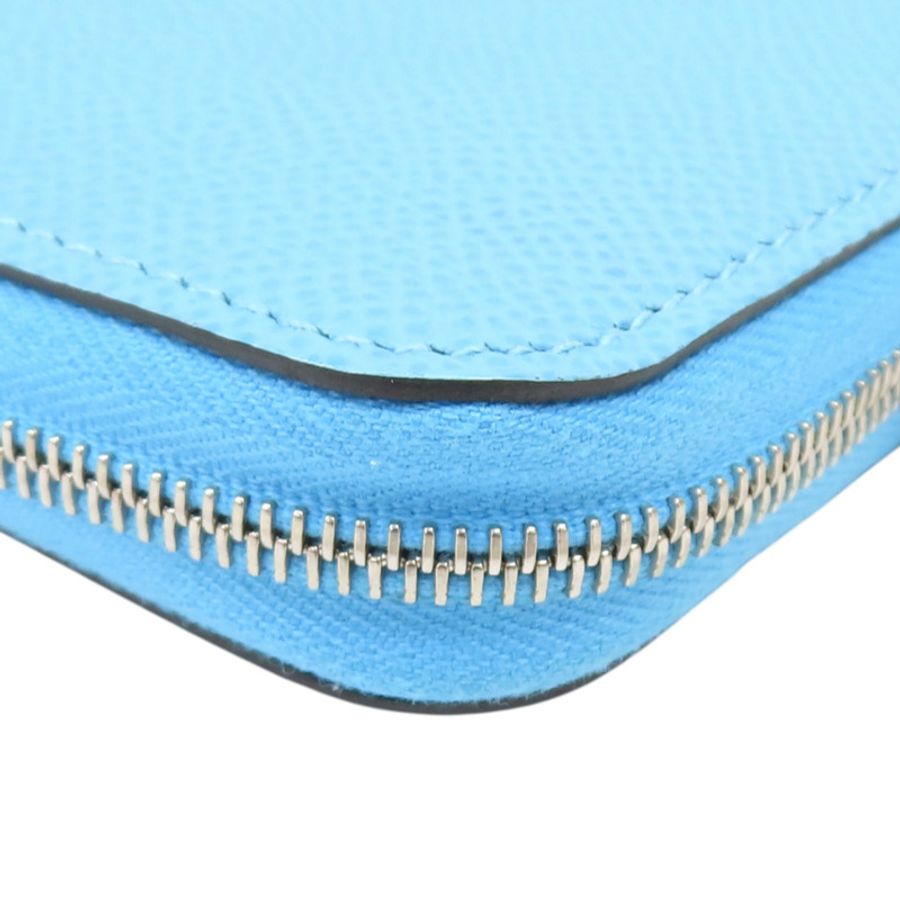 糖果藍 Epsom牛皮 Azap Silk'In Compact 短夾 U刻【HERMES 愛馬仕】-10
