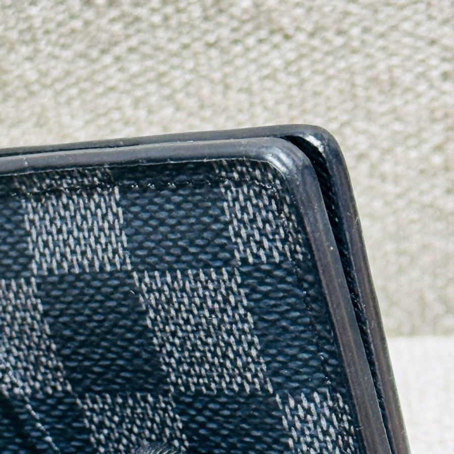 Louis Vuitton 黑 棋盤格 對折卡片夾-13