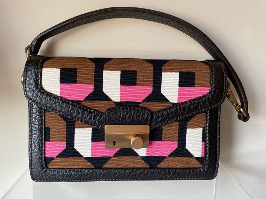Prada手提晚宴包 可肩背Prada Odette Geometric Print Bag它以幾何圖案設計為特色-0