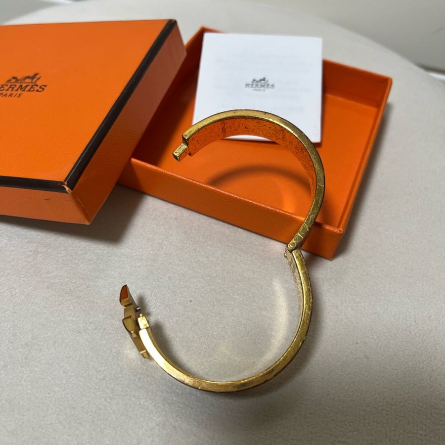 愛馬仕 Hermes Clic H 手環 玫瑰金 黑-6