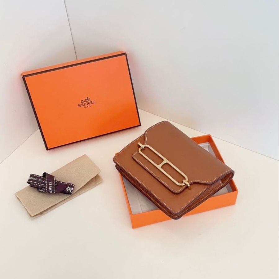Hermes 愛馬仕 金棕金扣roulis slim豬鼻子腰包-3
