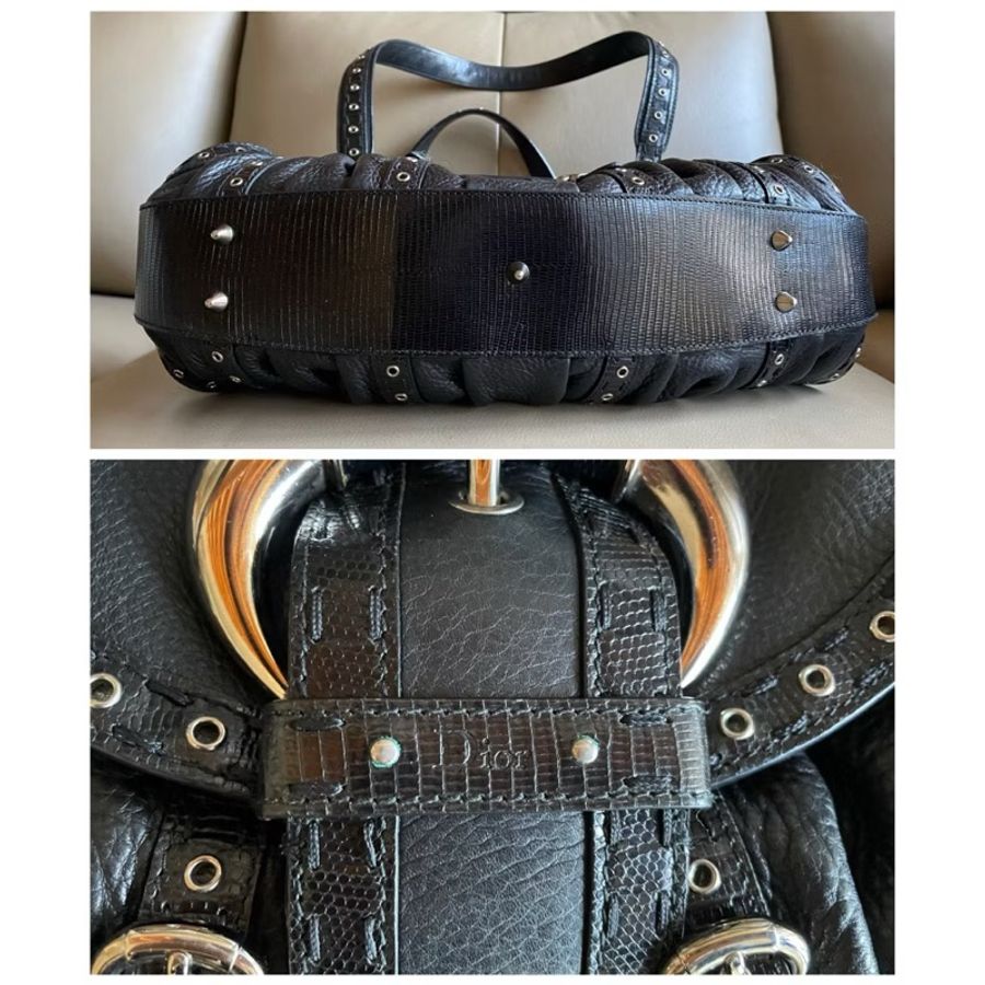 ［降價］限量款• Dior SAVANE Small Flap Double Handle Bag黑色牛皮肩背手提包-3