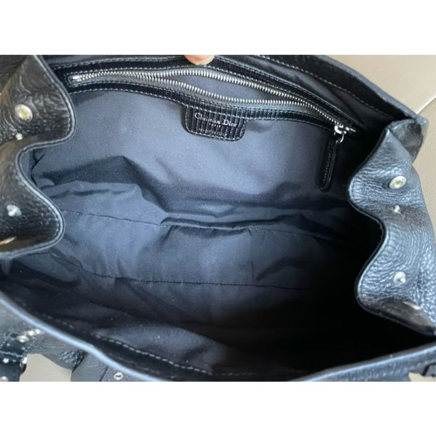 ［降價］限量款• Dior SAVANE Small Flap Double Handle Bag黑色牛皮肩背手提包-8
