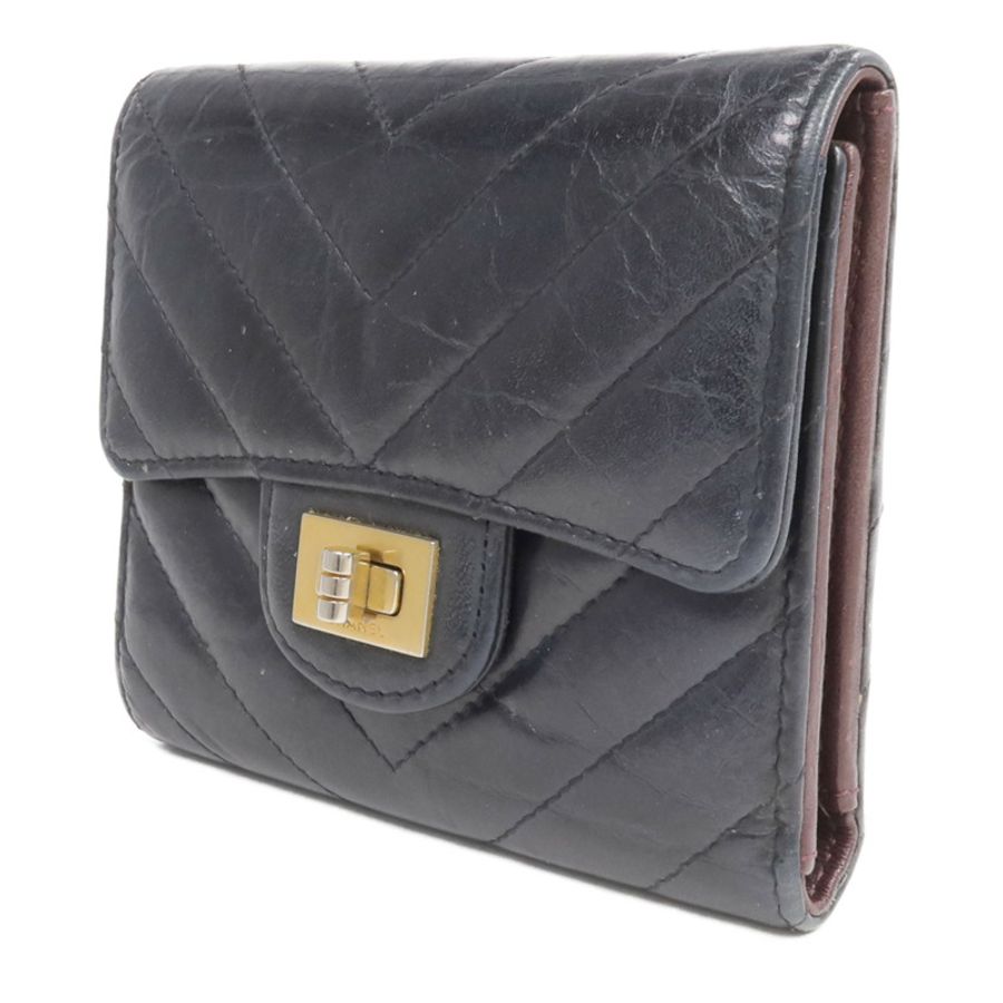 CHANEL 牛皮皮革2.55 Wallet金扣錢包-2