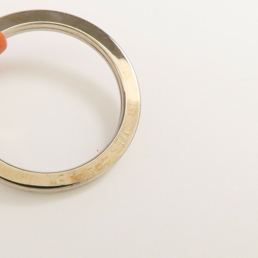 HERMES Milo皮革Carmen Uno-Dos Key Ring銀扣鎖匙扣-6
