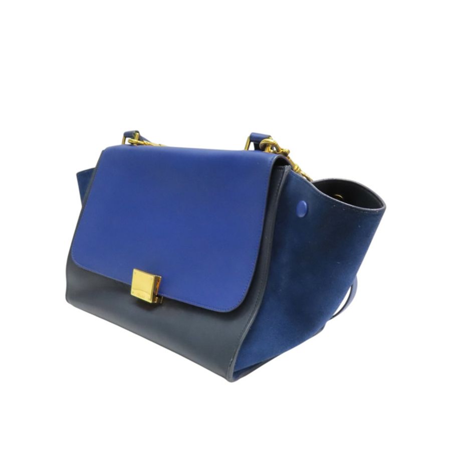 藍/黑色 牛皮 麂皮 Trapeze 兩用包【CELINE 賽琳】 174683-1