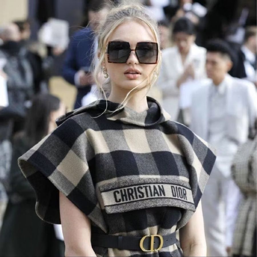 Dior 迪奧 方框 太陽眼鏡(琥珀配金)-4