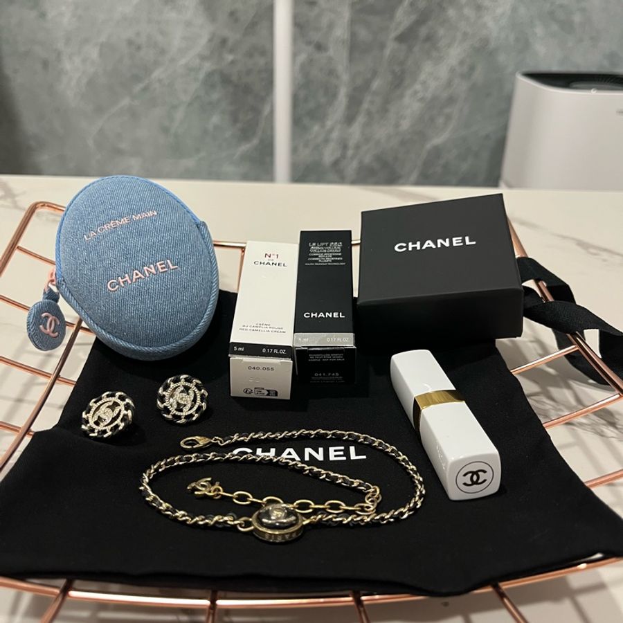 全新 香奈兒 Chanel 經典 皮穿鏈 耳夾 耳環-3