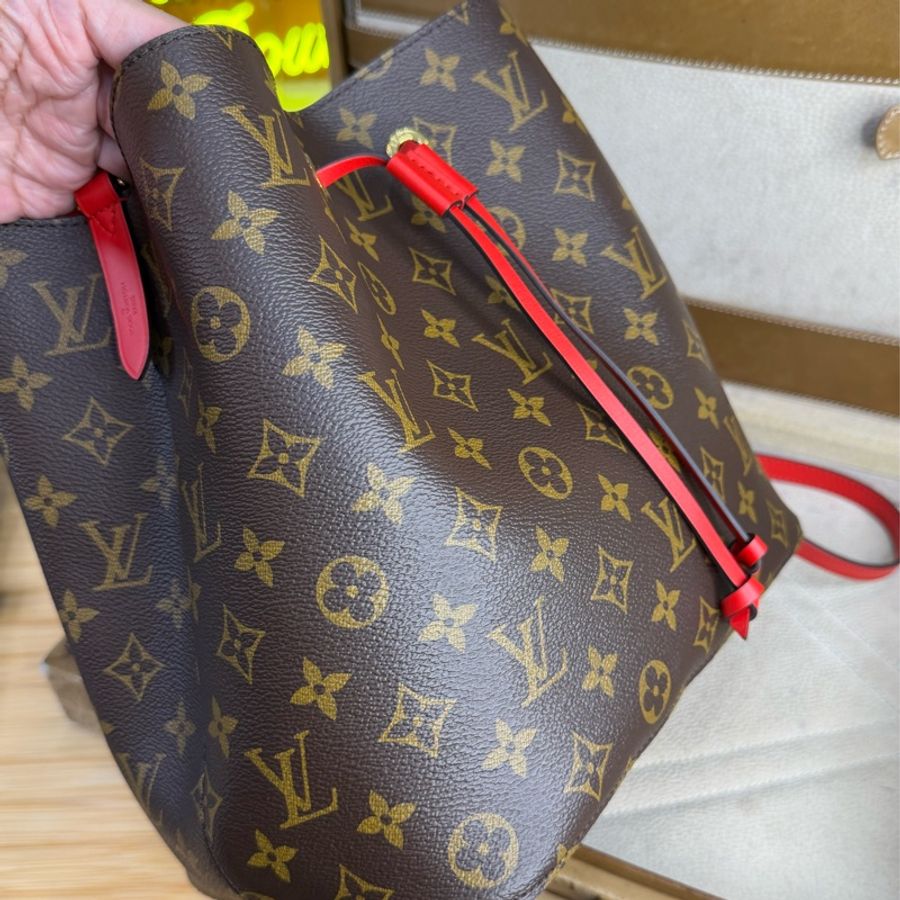 Louis Vuitton 原花Neonoe MM水桶包/紅🏖️經典之作-3