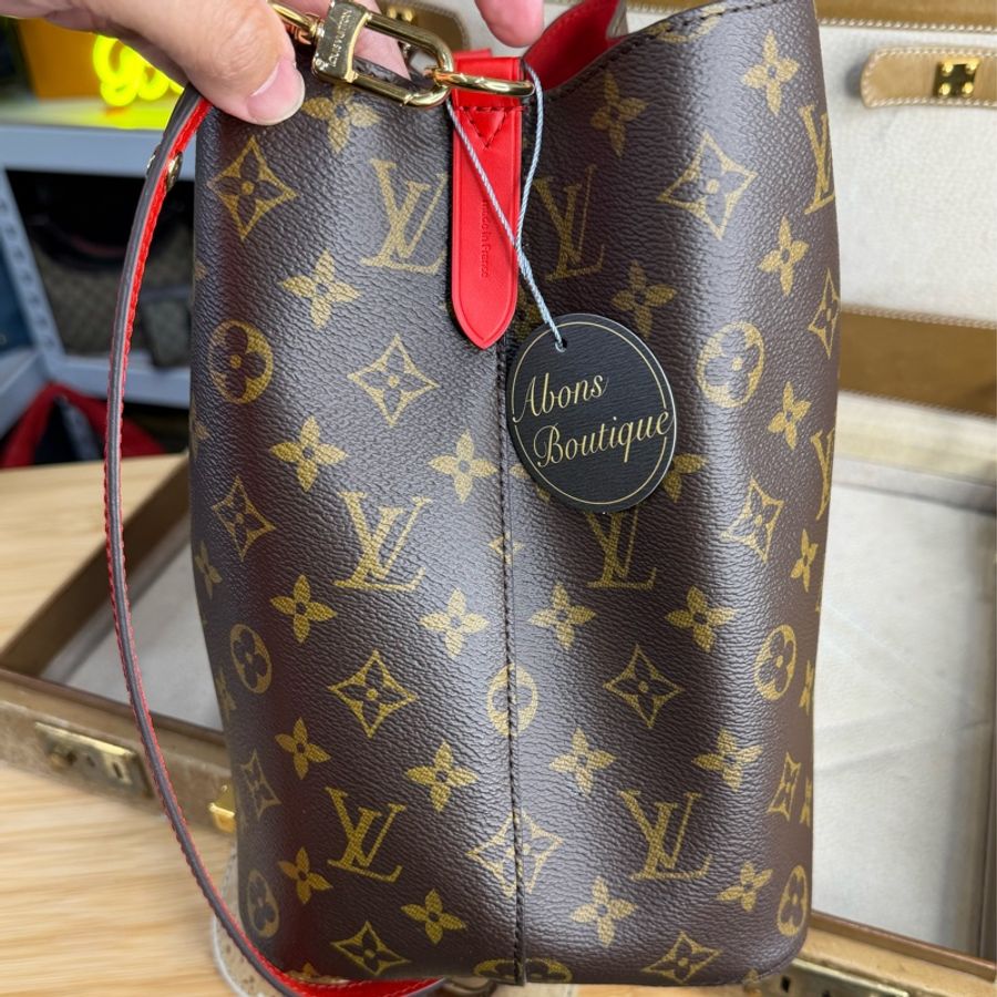 Louis Vuitton 原花Neonoe MM水桶包/紅🏖️經典之作-8