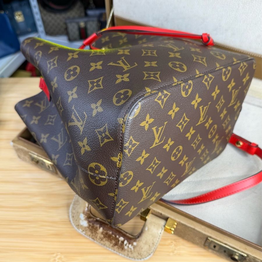 Louis Vuitton 原花Neonoe MM水桶包/紅🏖️經典之作-11