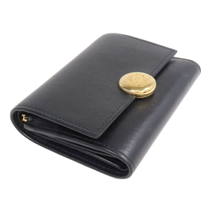 LOEWE 牛皮皮革Pebble Small Vertical Wallet金扣錢包-3