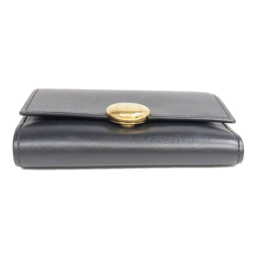 LOEWE 牛皮皮革Pebble Small Vertical Wallet金扣錢包-5