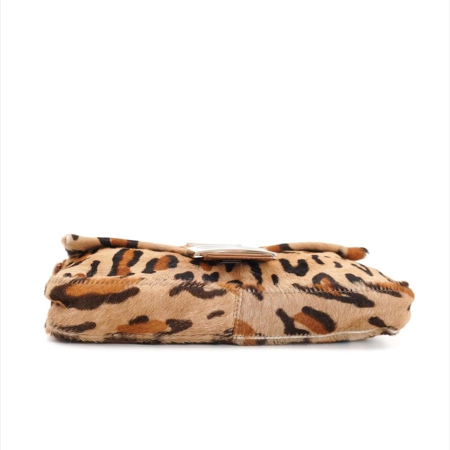 中古Fendi 豹紋馬毛法棍包-11