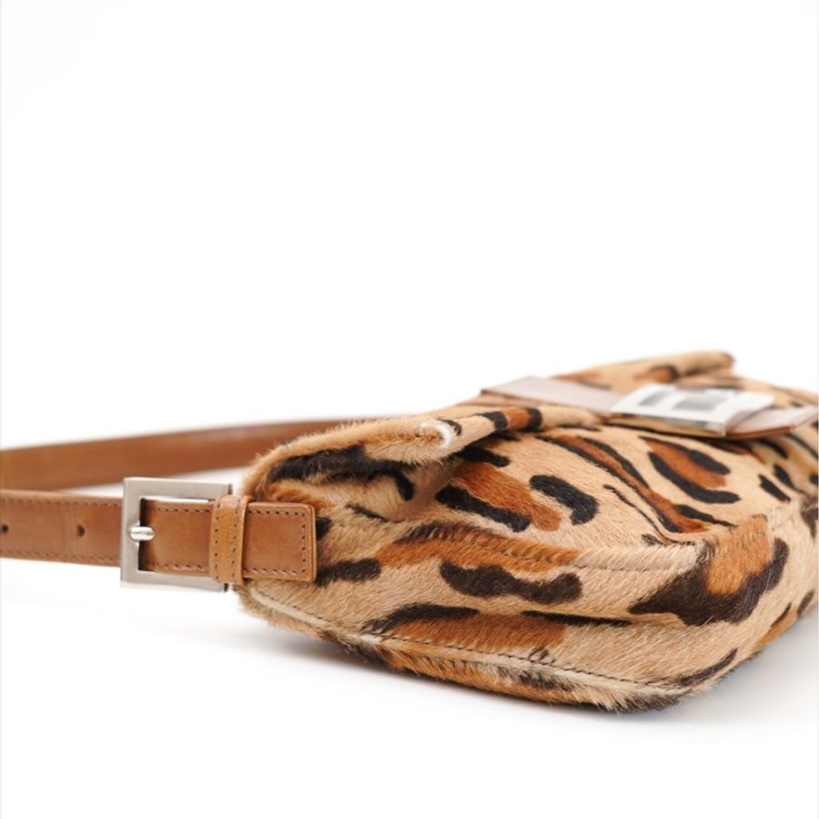 中古Fendi 豹紋馬毛法棍包-20