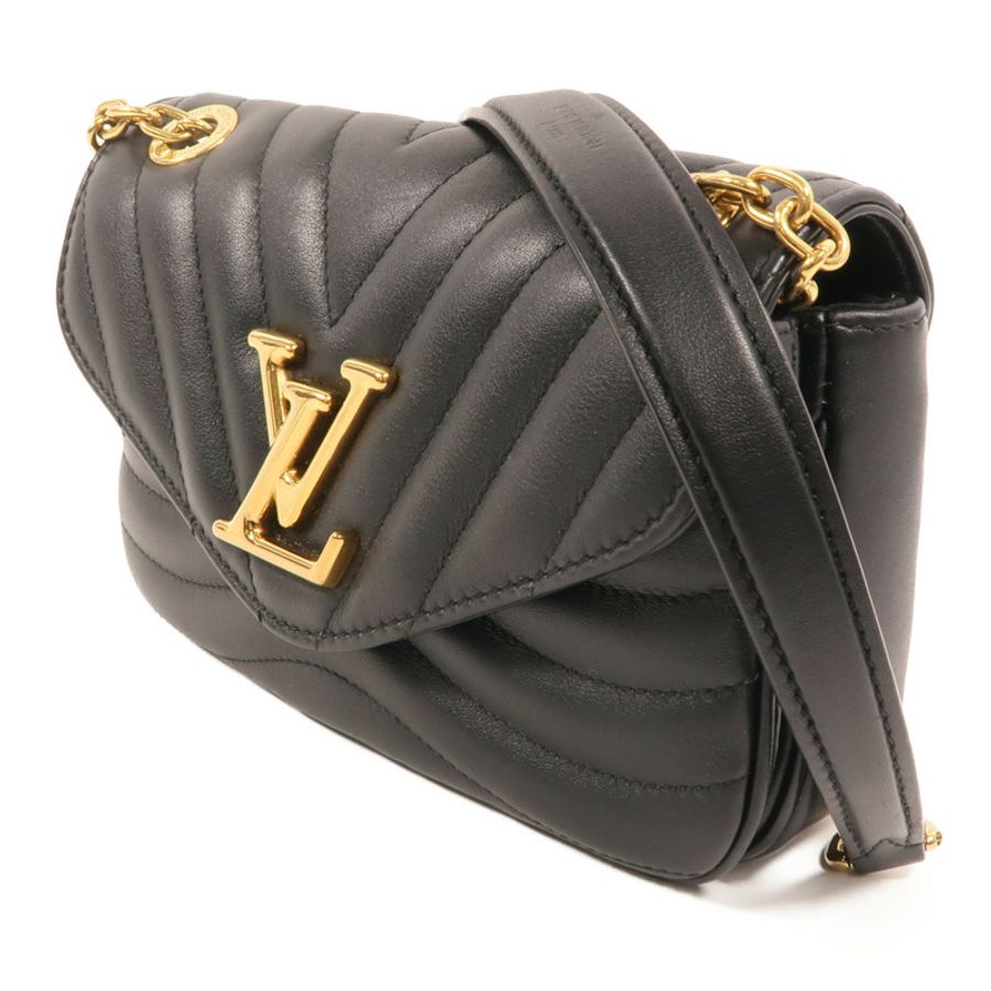 LOUIS VUITTON 牛皮皮革New Wave PM金扣鏈帶肩背袋-2