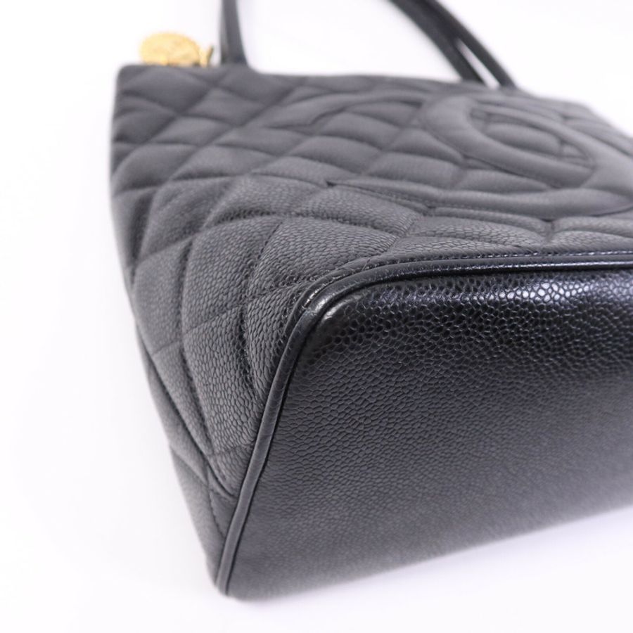 CHANEL 牛皮皮革Vintage Tote Bag金扣手挽袋-11