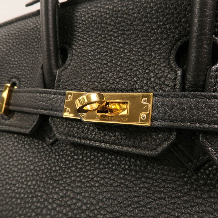 HERMES Togo皮革Birkin 25金扣手挽袋Noir-8