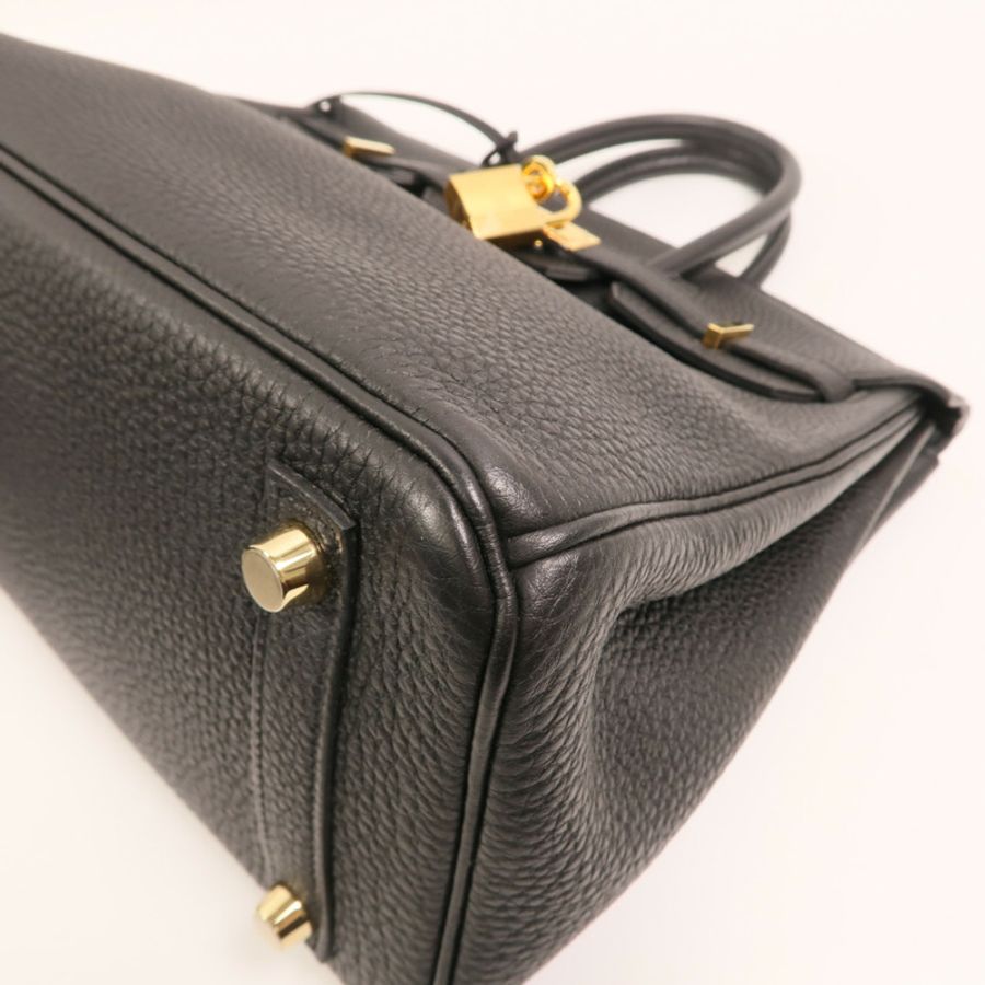 HERMES Togo皮革Birkin 25金扣手挽袋Noir-11
